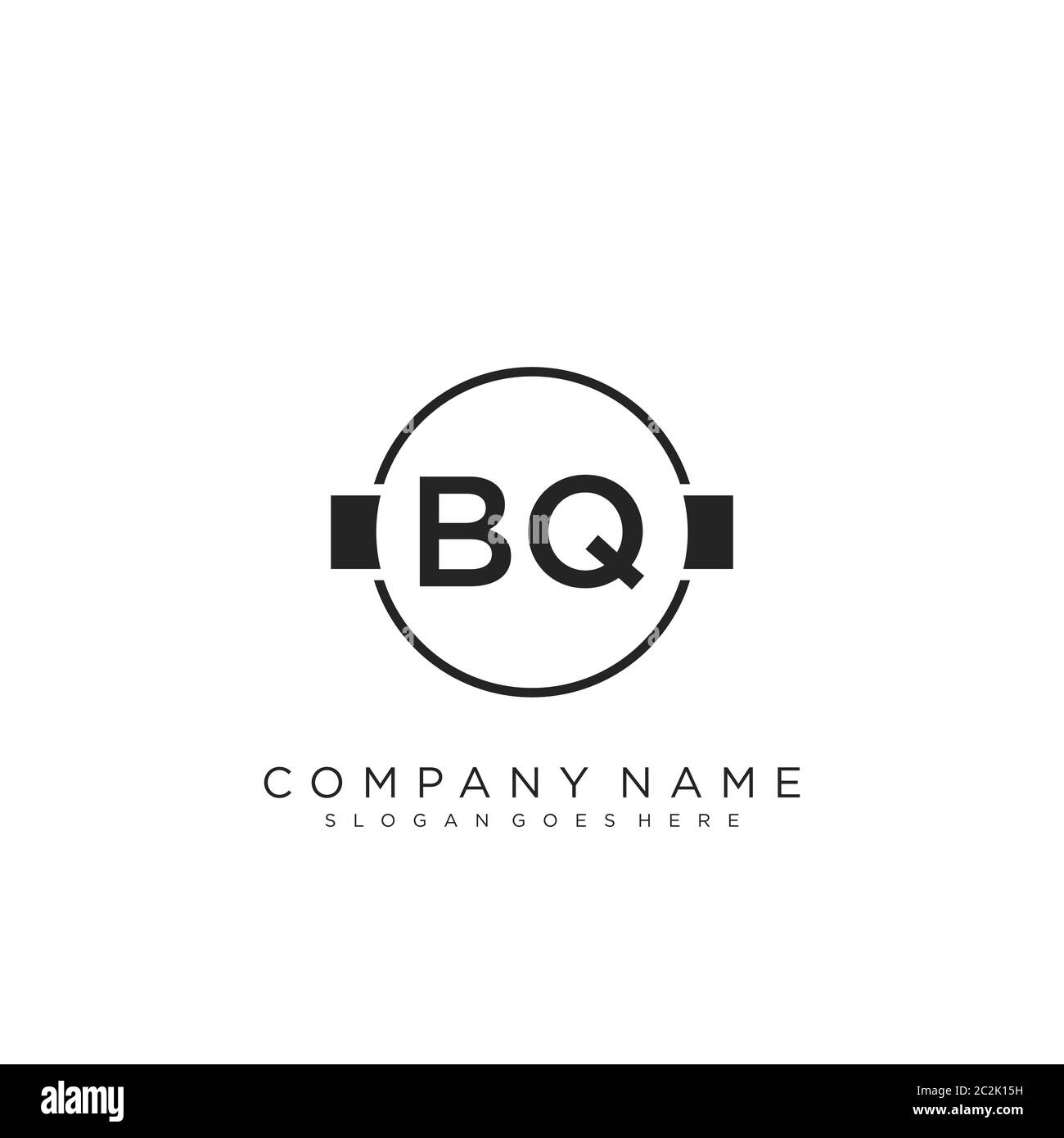 Initial letter BQ beauty handwriting logo vector Stock Vector