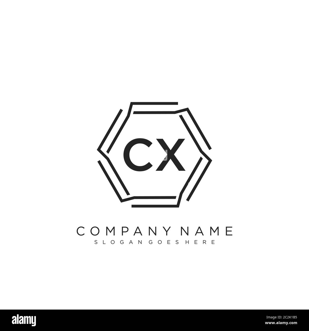 Initial letter CX beauty handwriting logo vector Stock Vector