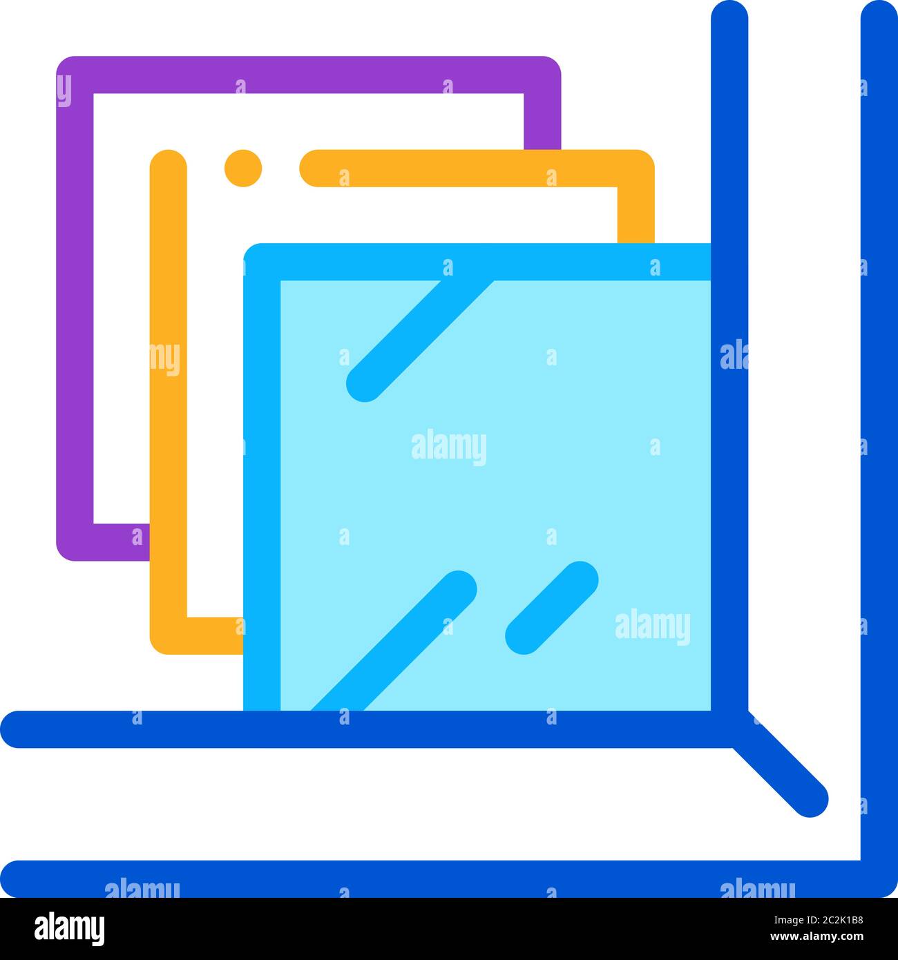 laminated glass window icon vector outline illustration Stock Vector