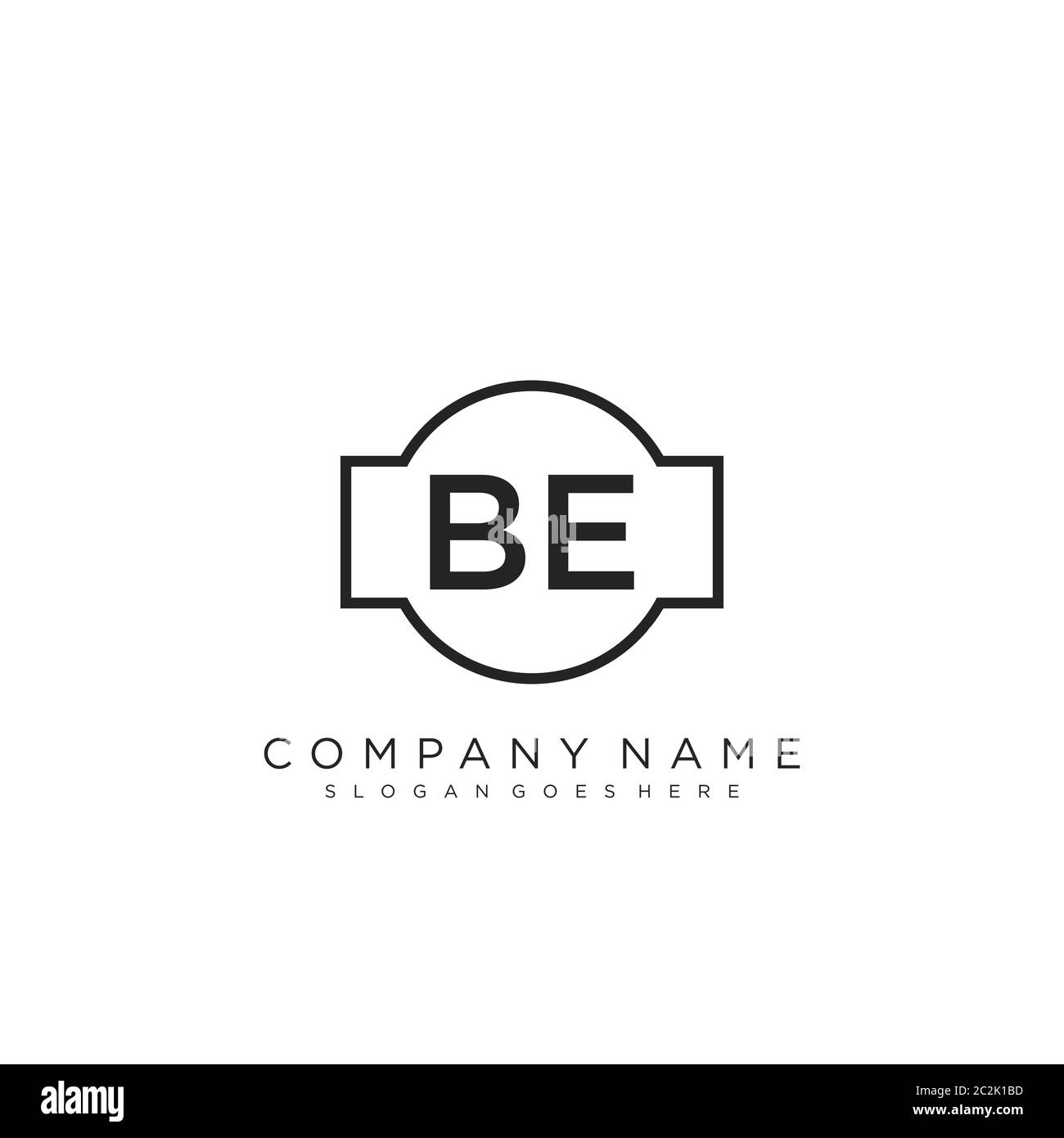 Initial letter BE beauty handwriting logo vector Stock Vector