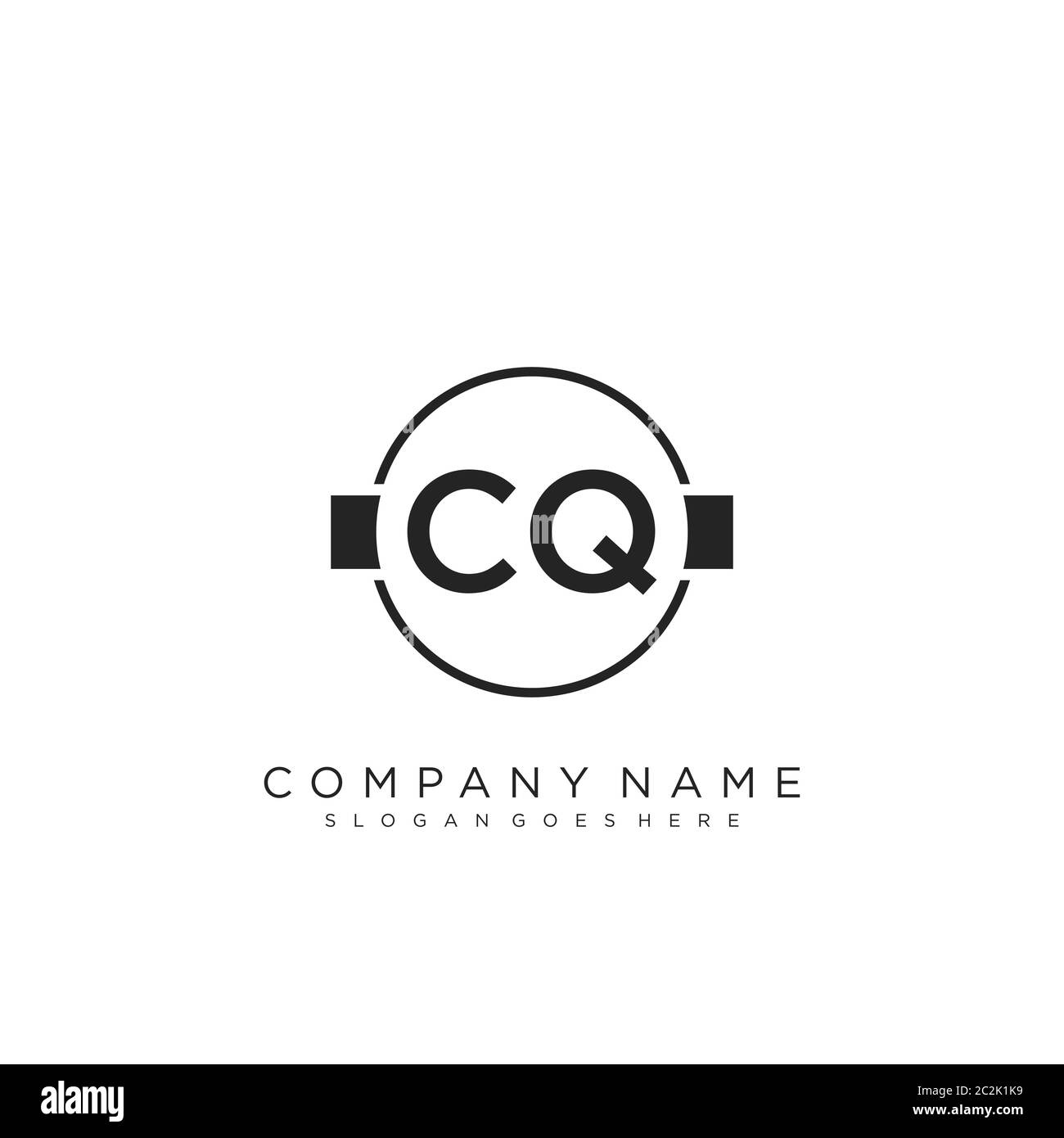 Initial letter CQ beauty handwriting logo vector Stock Vector