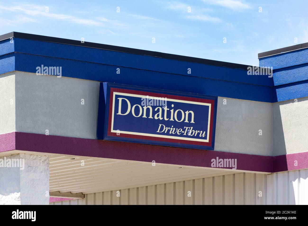 RICE LAKE, WI/USA JUNE 14, 2020 Goodwill retail exterior donation