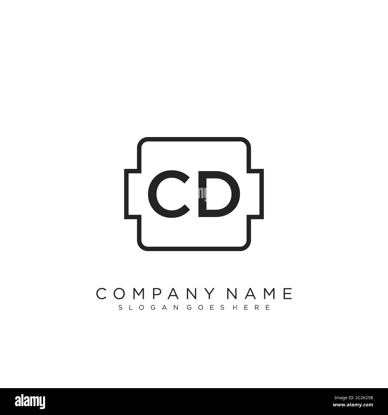 Initial letter CD beauty handwriting logo vector Stock Vector