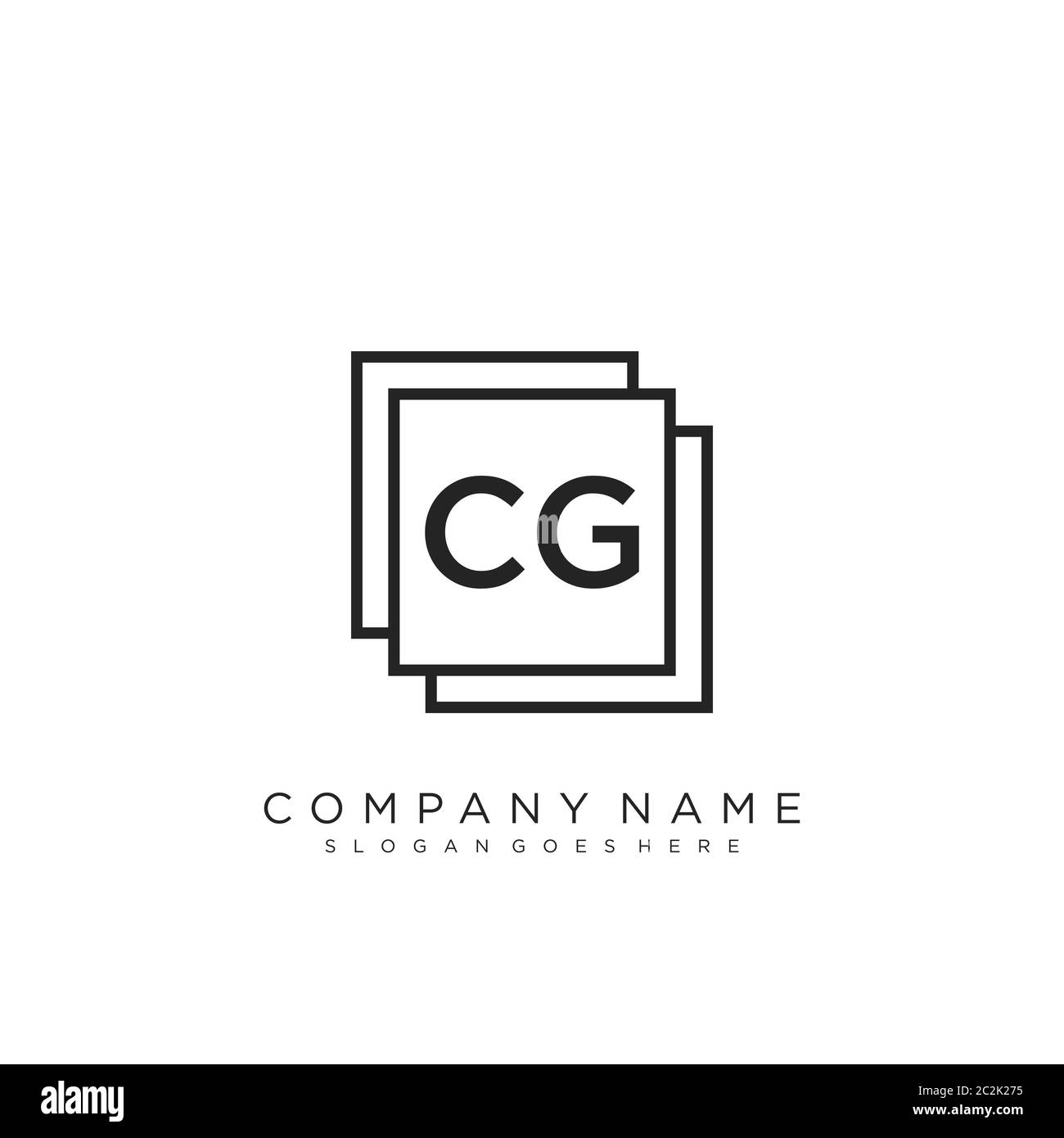 Initial letter CG beauty handwriting logo vector Stock Vector