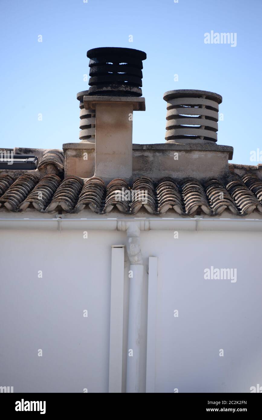 a chimney on the Balearic island Mallorca, Spain Stock Photo