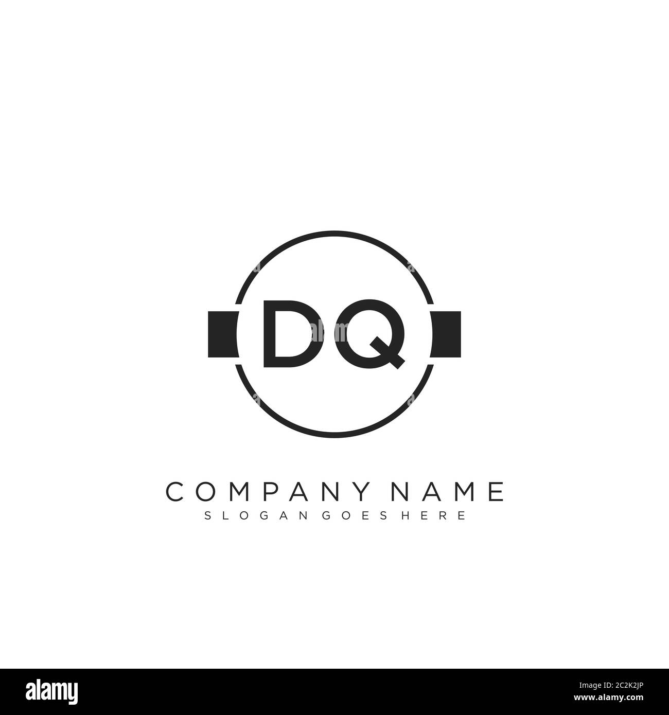 Initial letter DQ beauty handwriting logo vector Stock Vector