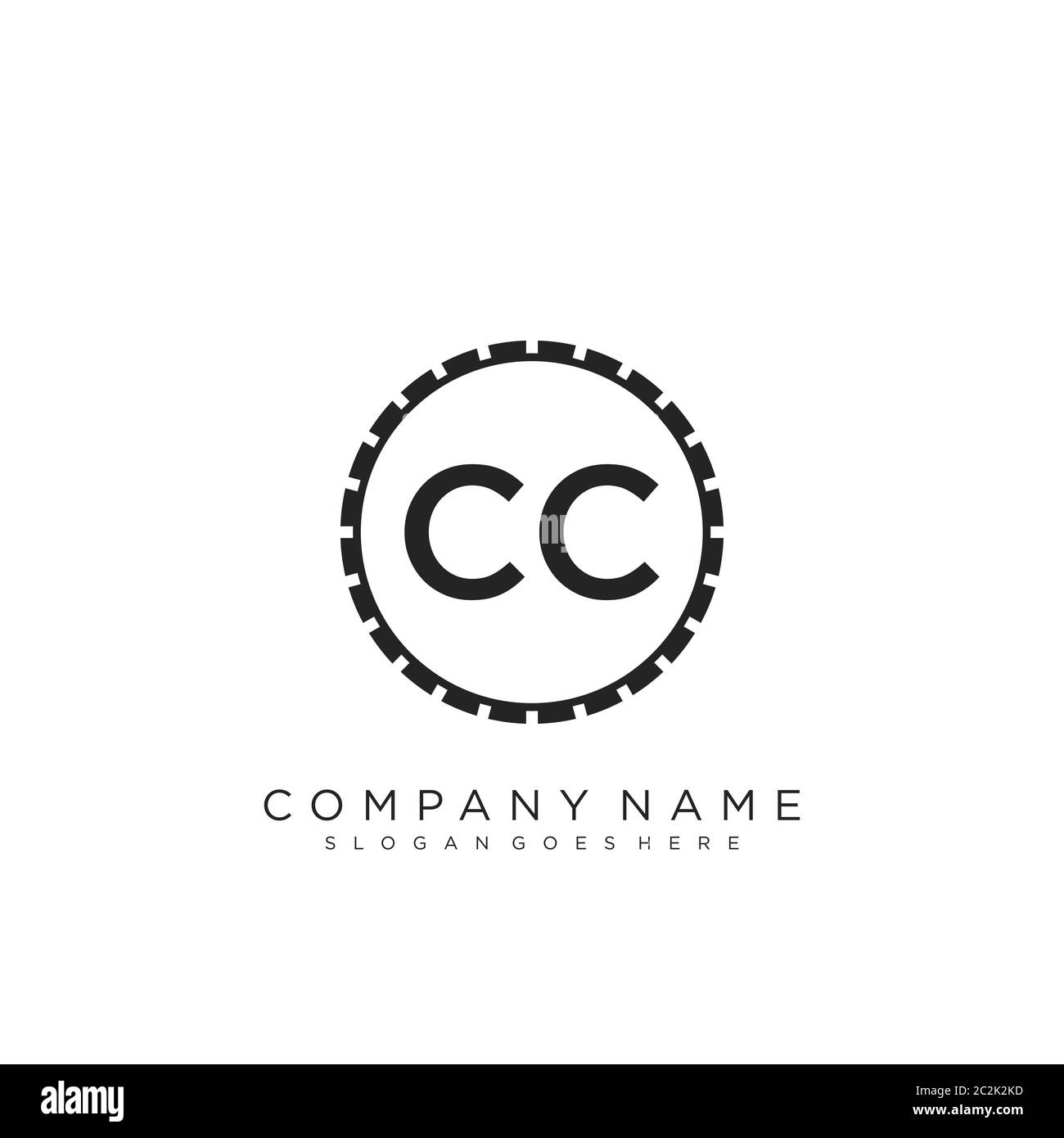 Initial letter CC beauty handwriting logo vector Stock Vector