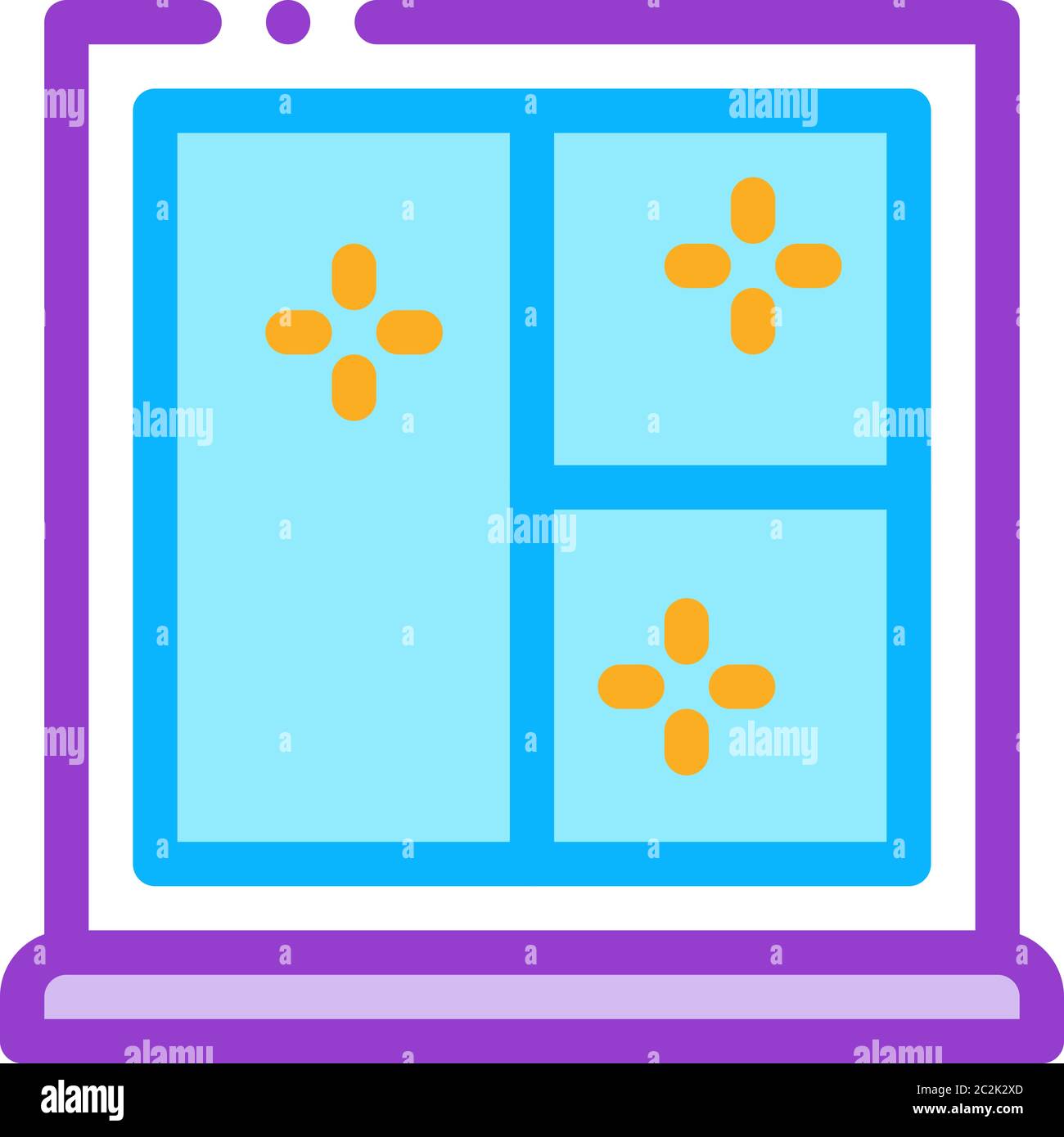 shockproof glass in window icon vector outline illustration Stock ...