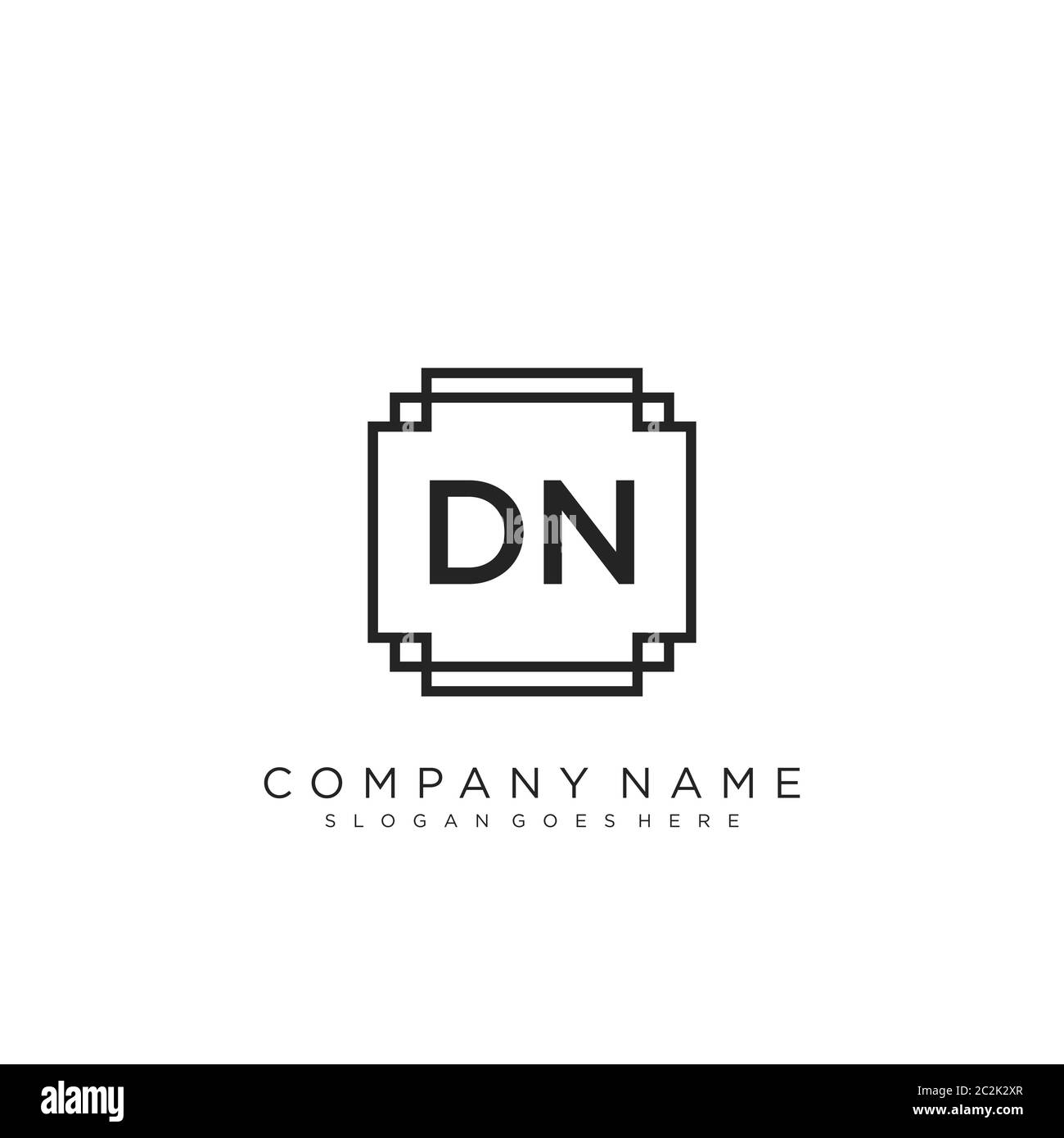Initial letter DN beauty handwriting logo vector Stock Vector