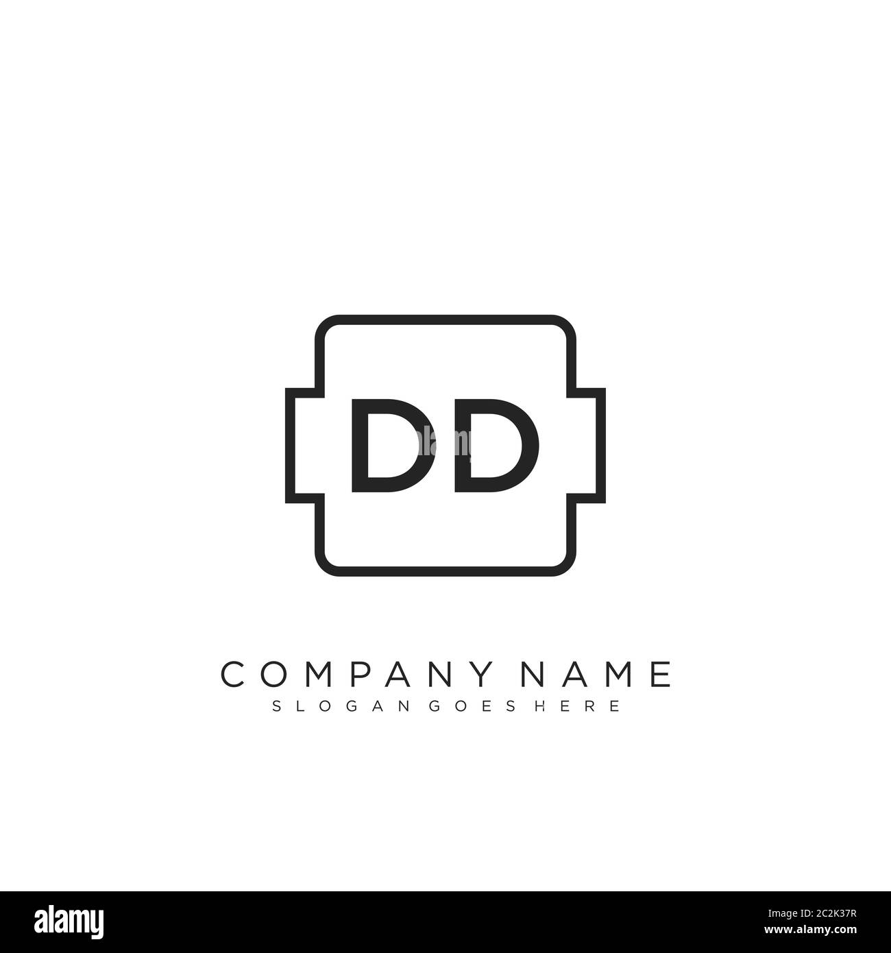 Initial letter DD beauty handwriting logo vector Stock Vector