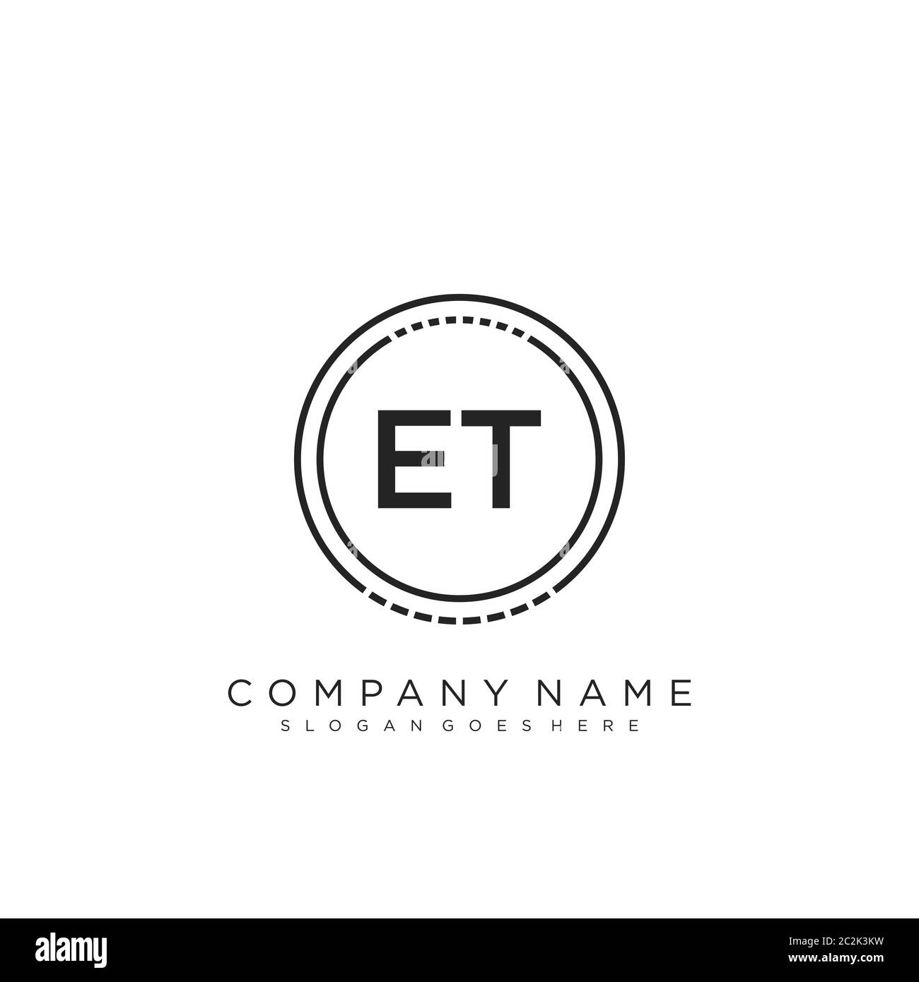Initial letter ET beauty handwriting logo vector Stock Vector