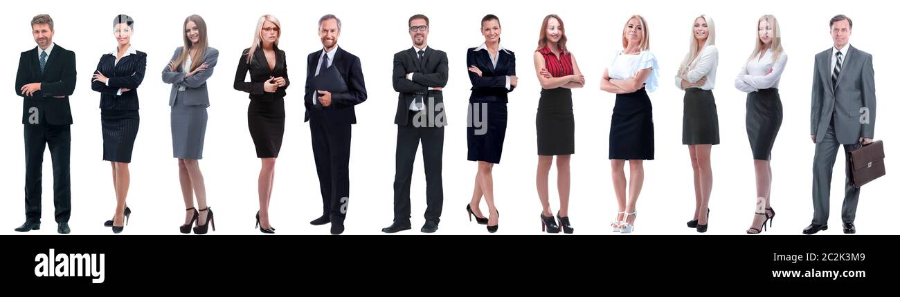group of successful business people standing in a row Stock Photo - Alamy