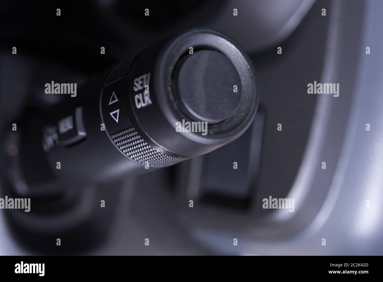 Car interior wipers control stalk close up modern car wiper control