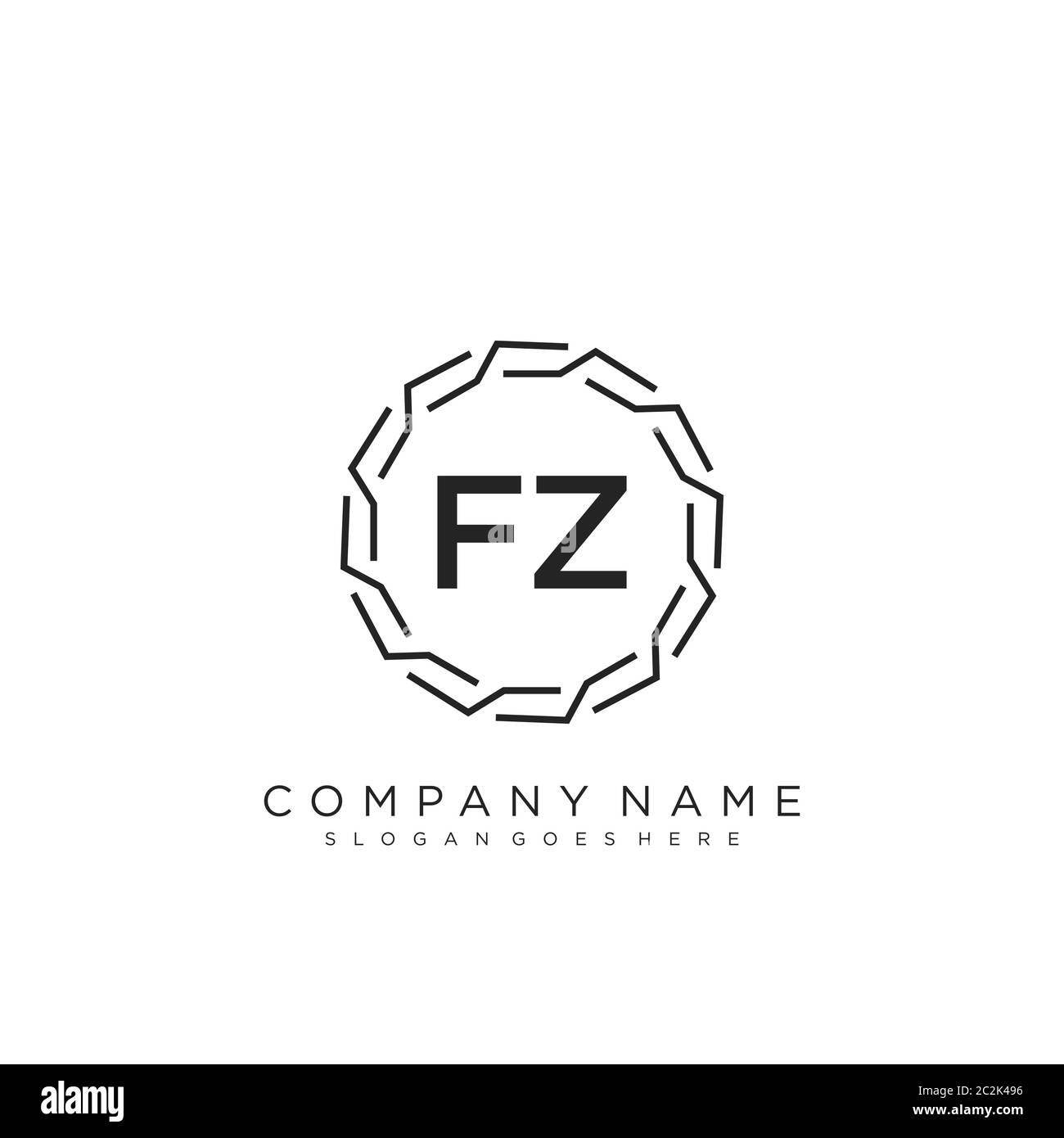 Initial letter FZ beauty handwriting logo vector Stock Vector