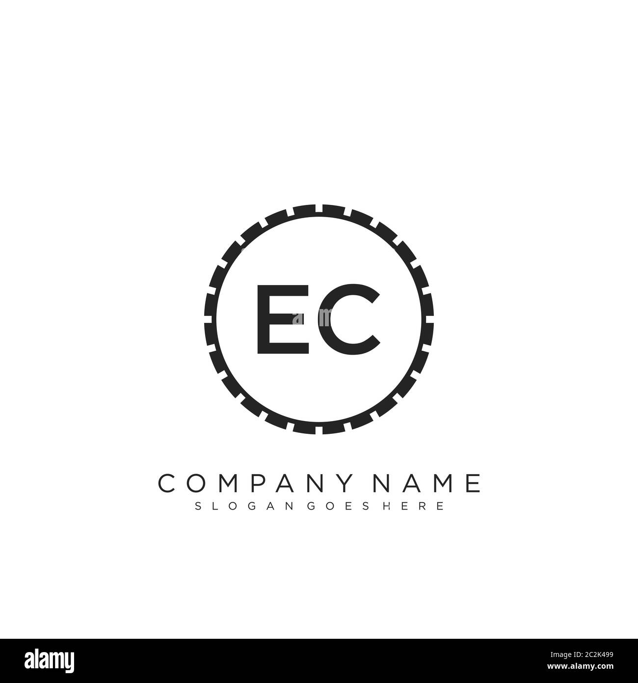 Initial letter EC beauty handwriting logo vector Stock Vector