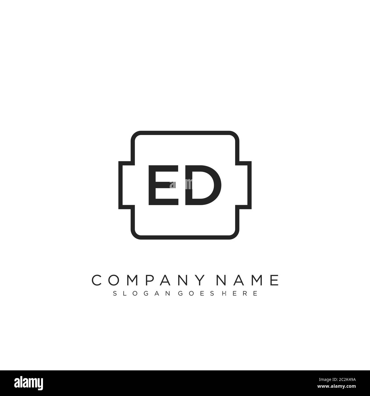 Initial letter ED beauty handwriting logo vector Stock Vector