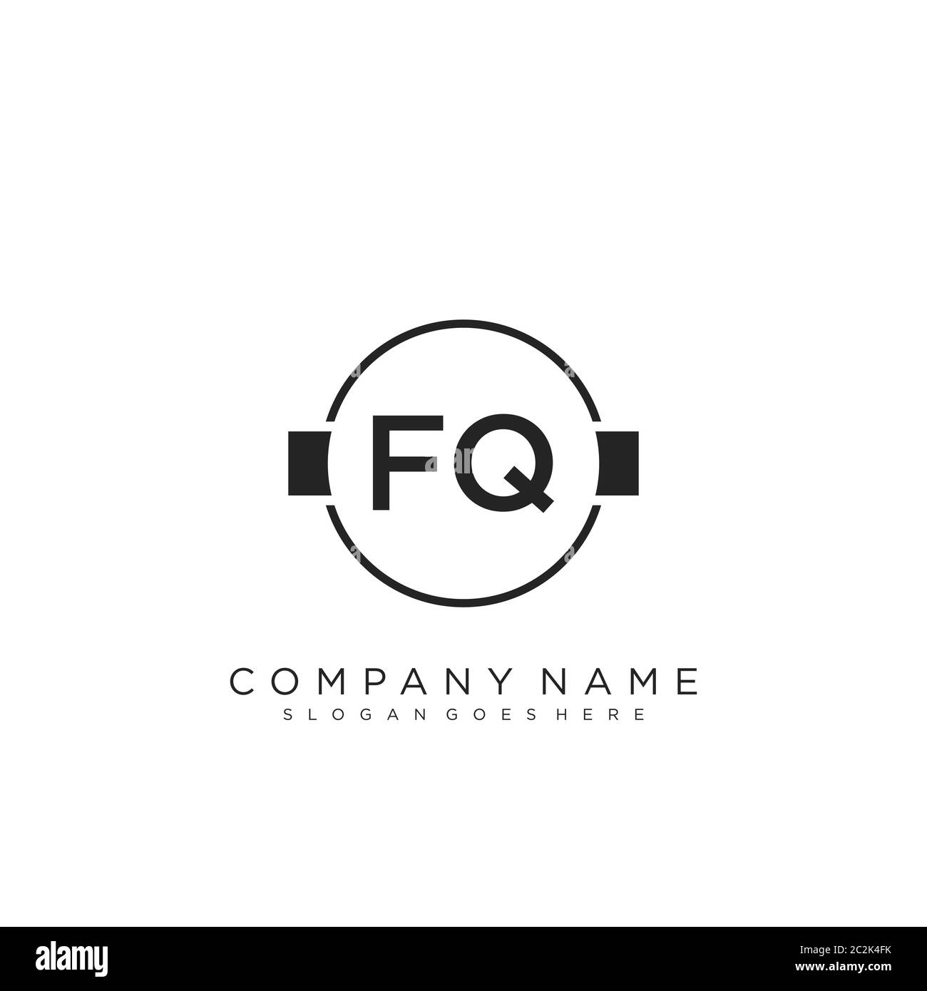 Initial letter FQ beauty handwriting logo vector Stock Vector