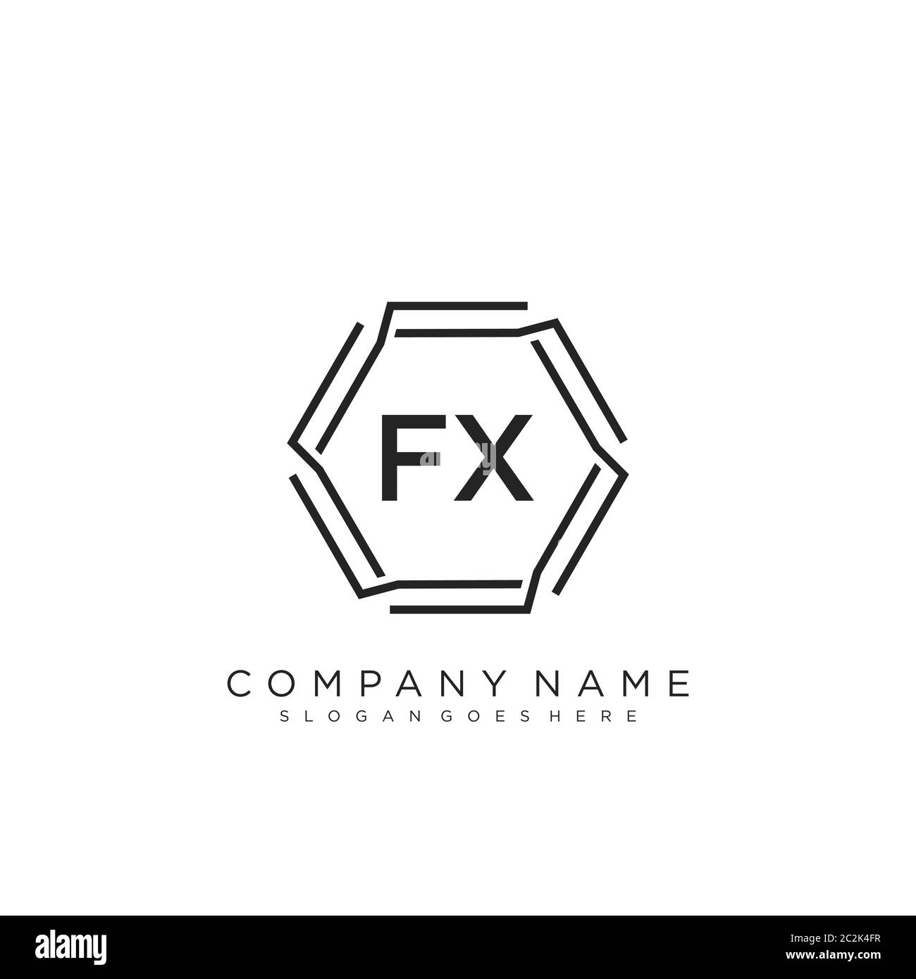 Initial letter FX beauty handwriting logo vector Stock Vector