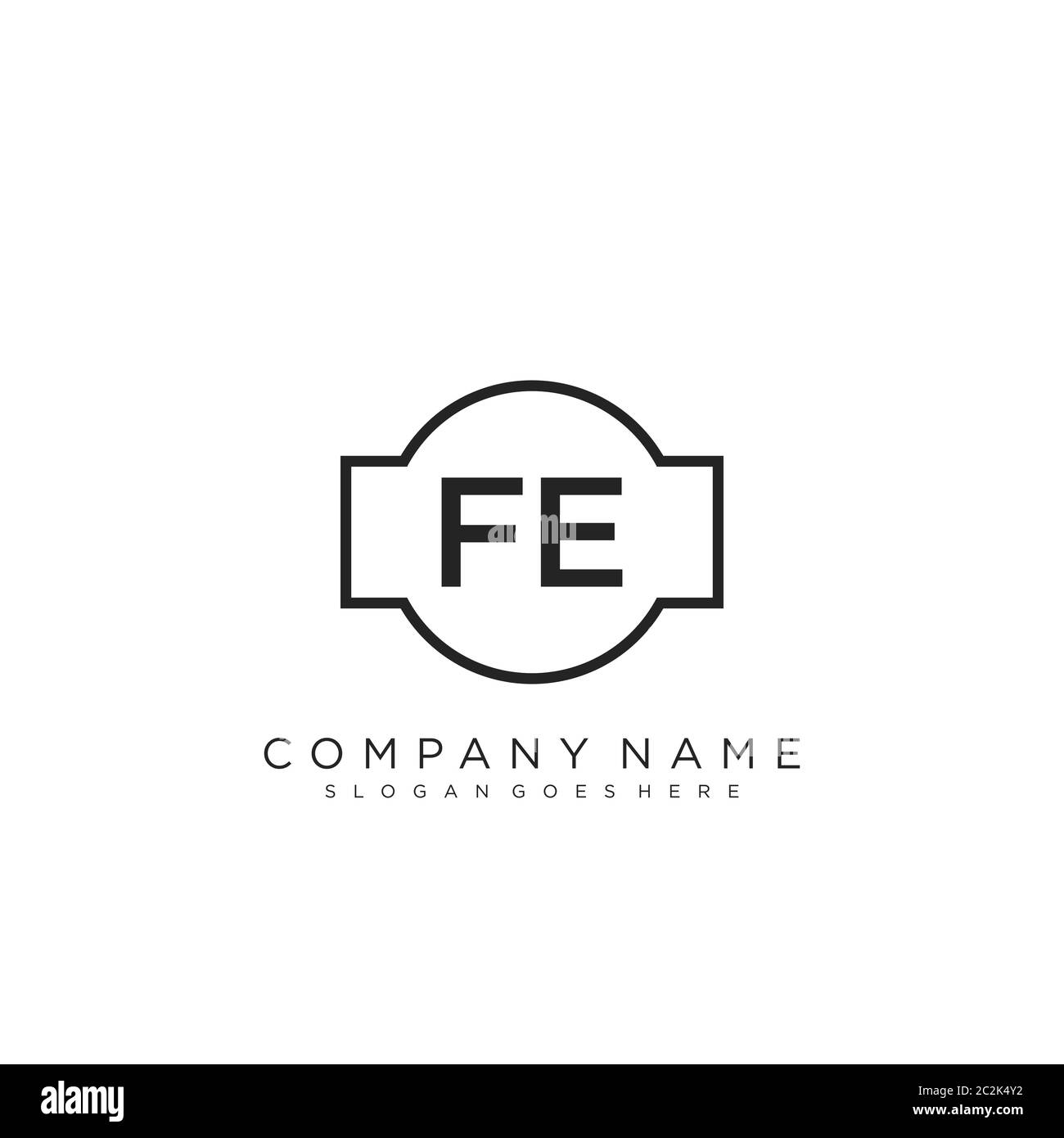 Initial letter FE beauty handwriting logo vector Stock Vector