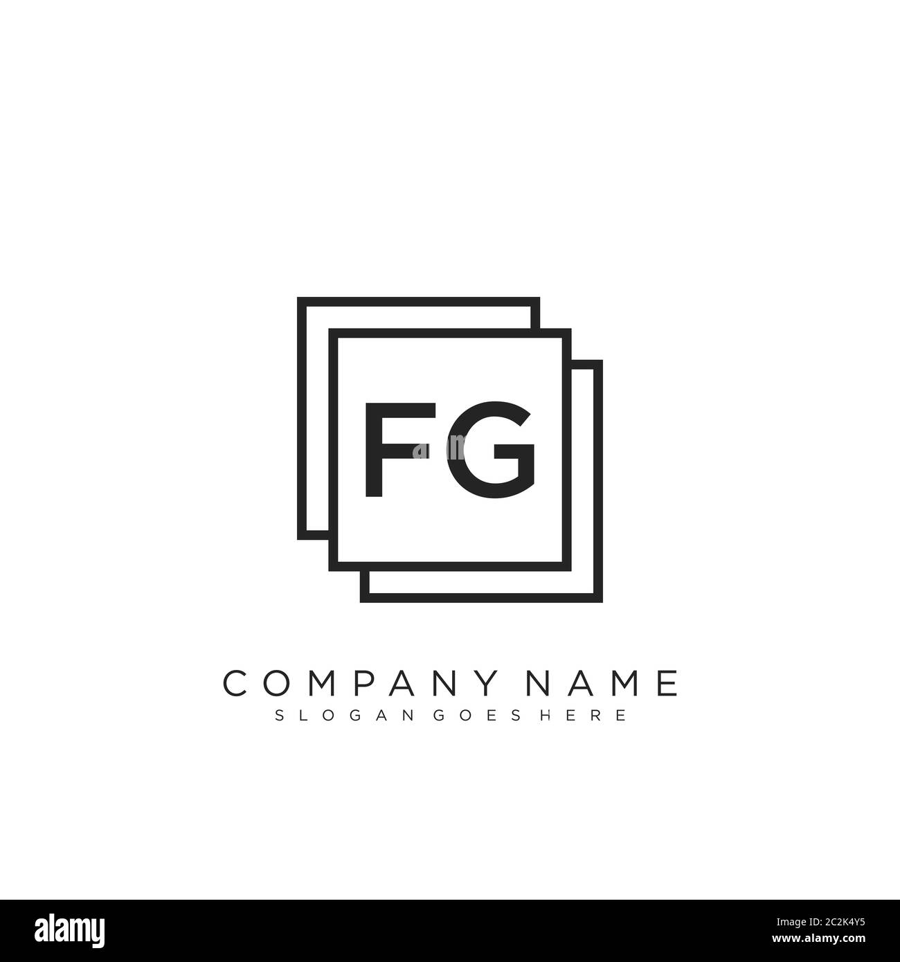 Initial letter FG beauty handwriting logo vector Stock Vector
