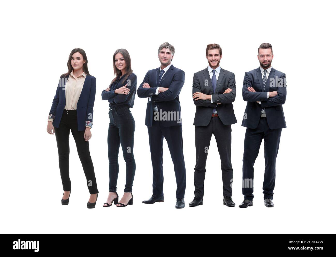 group of young successful entrepreneurs standing in a row Stock Photo ...