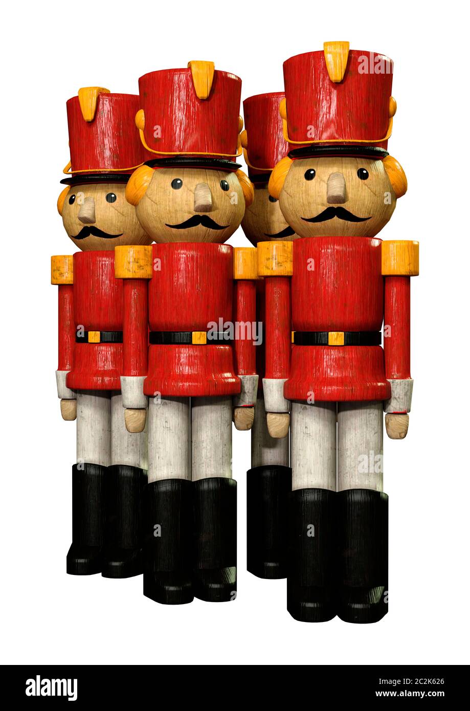 3D rendering of toy soldiers isolated on white background Stock Photo