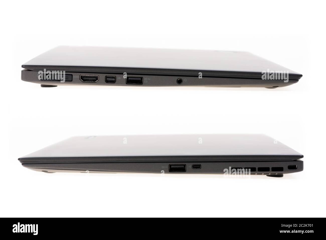 Black laptop isolate on over white background Stock Photo