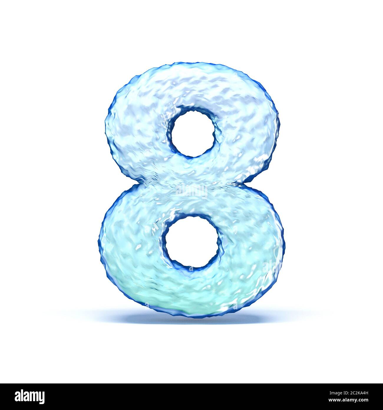 Ice crystal font Number 8 EIGHT 3D render illustration isolated on white background Stock Photo