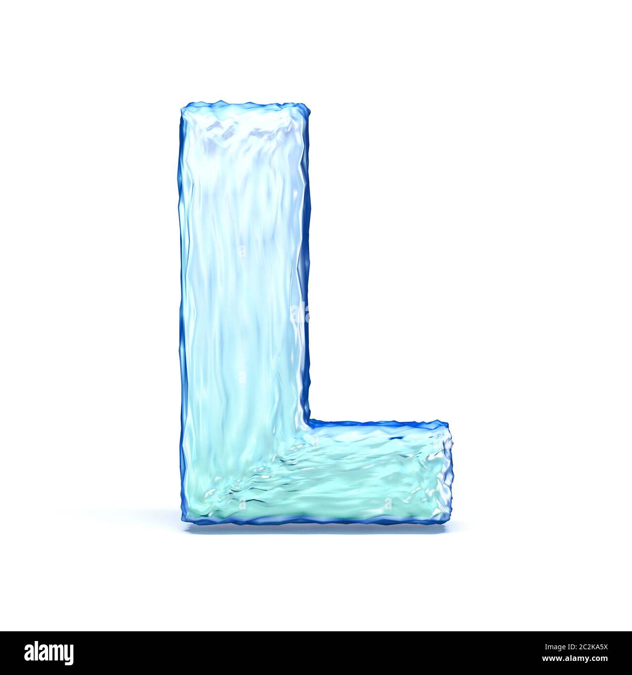 Ice crystal font letter L 3D render illustration isolated on white background Stock Photo