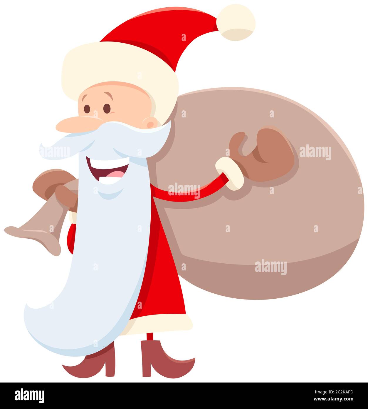 funny Santa Claus cartoon character with sack Stock Photo - Alamy