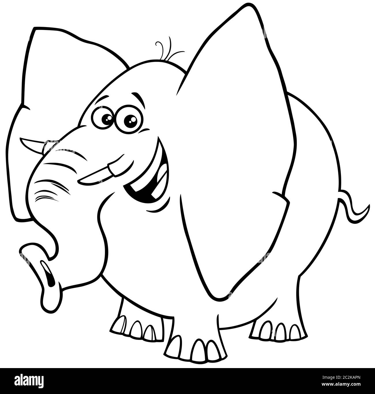 comic elephant cartoon character color book Stock Photo