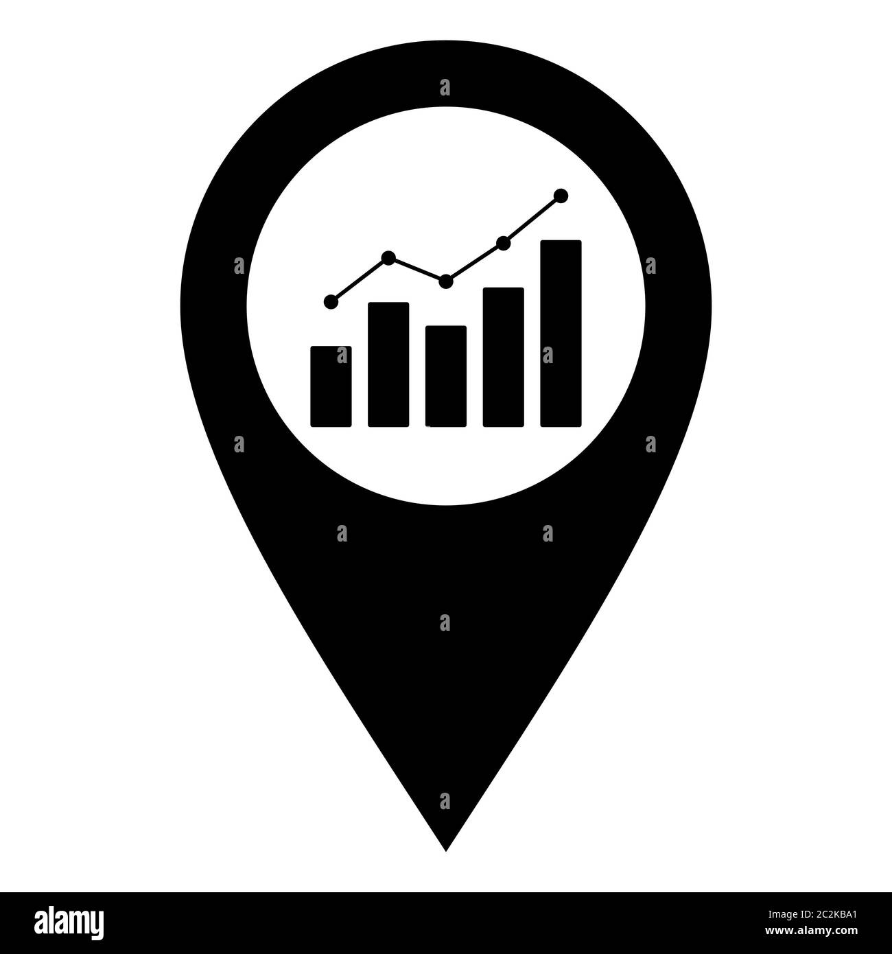 Chart and location pin Stock Photo Alamy