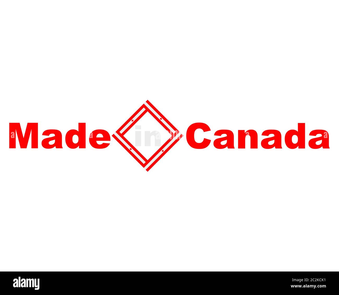 Qualitätssiegel Made in Canada Stock Photo