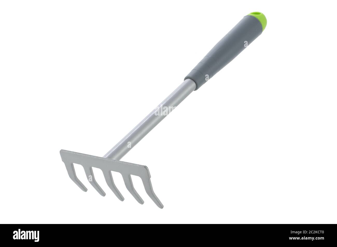 Long handle garden hand rake isolated on white with clipping path Stock Photo