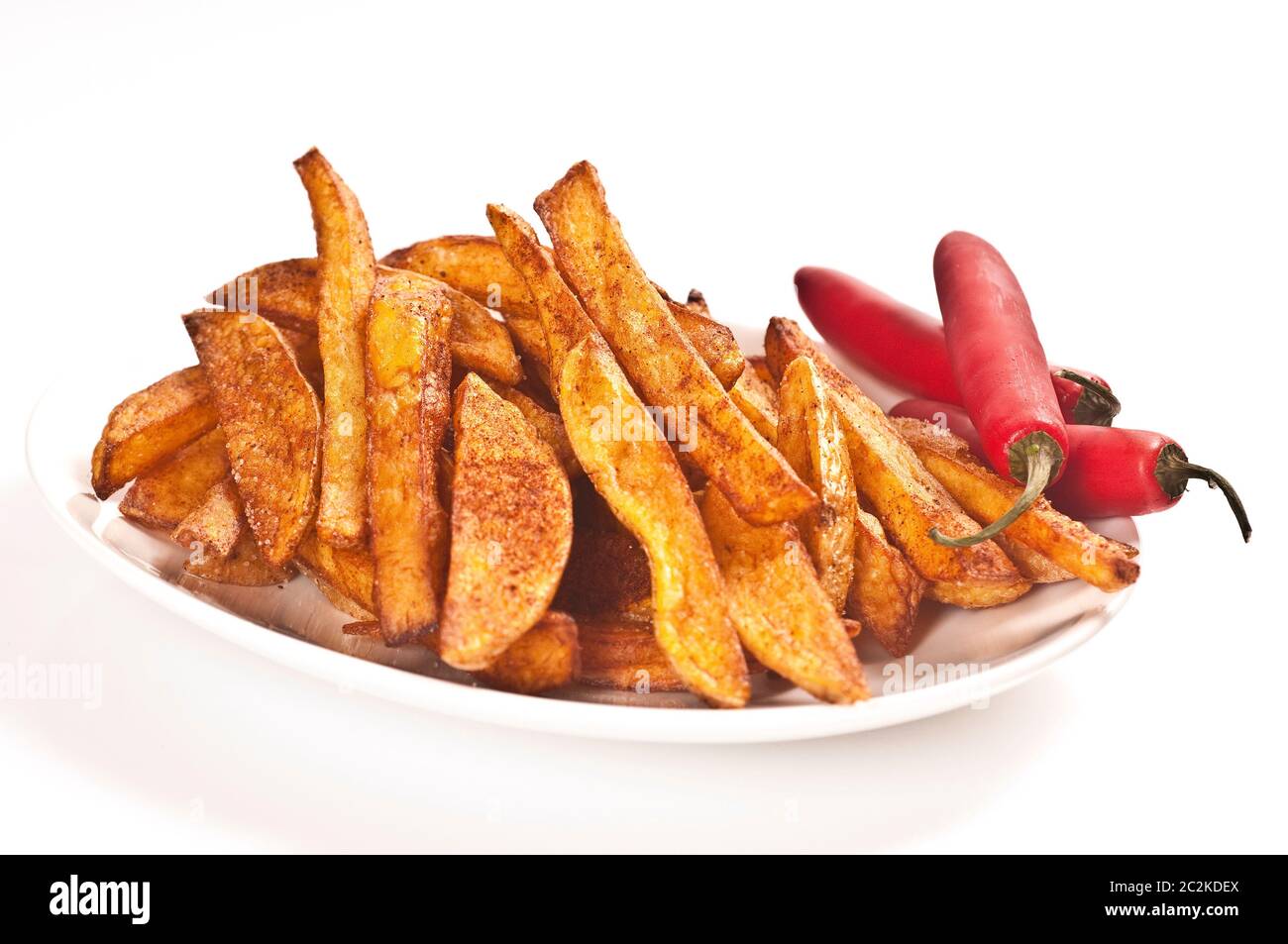 Hausgemachte, selbstgemachte Pommes, frittiert und gewürzt Stock Photo