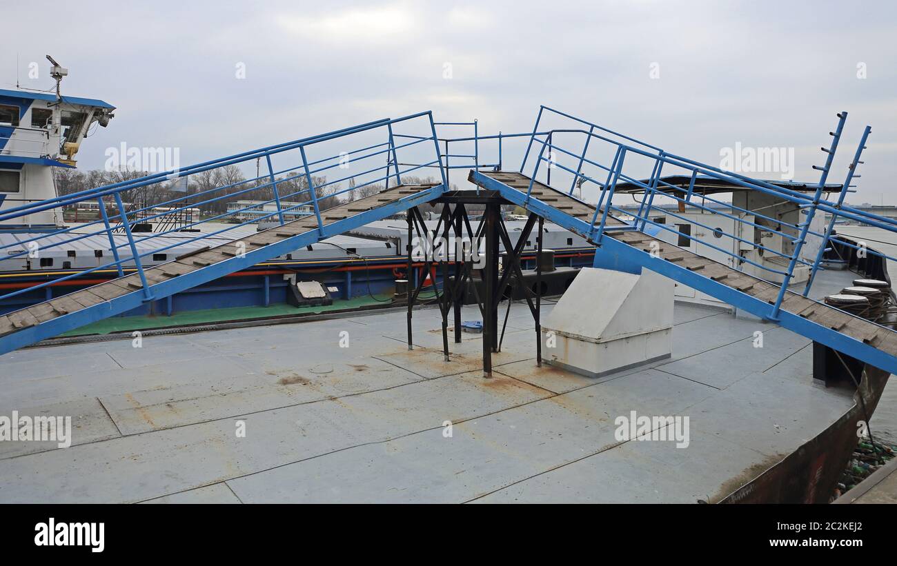 Sea Train Ramp Two Gangway Steel Ramps For Ship Access Stock Photo - Alamy