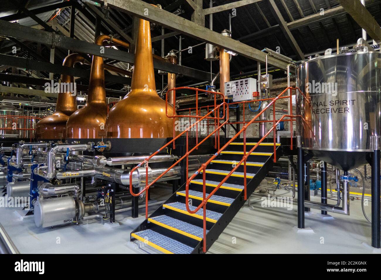 Copper pot stills at the Midleton Distillery Complex in Midleton