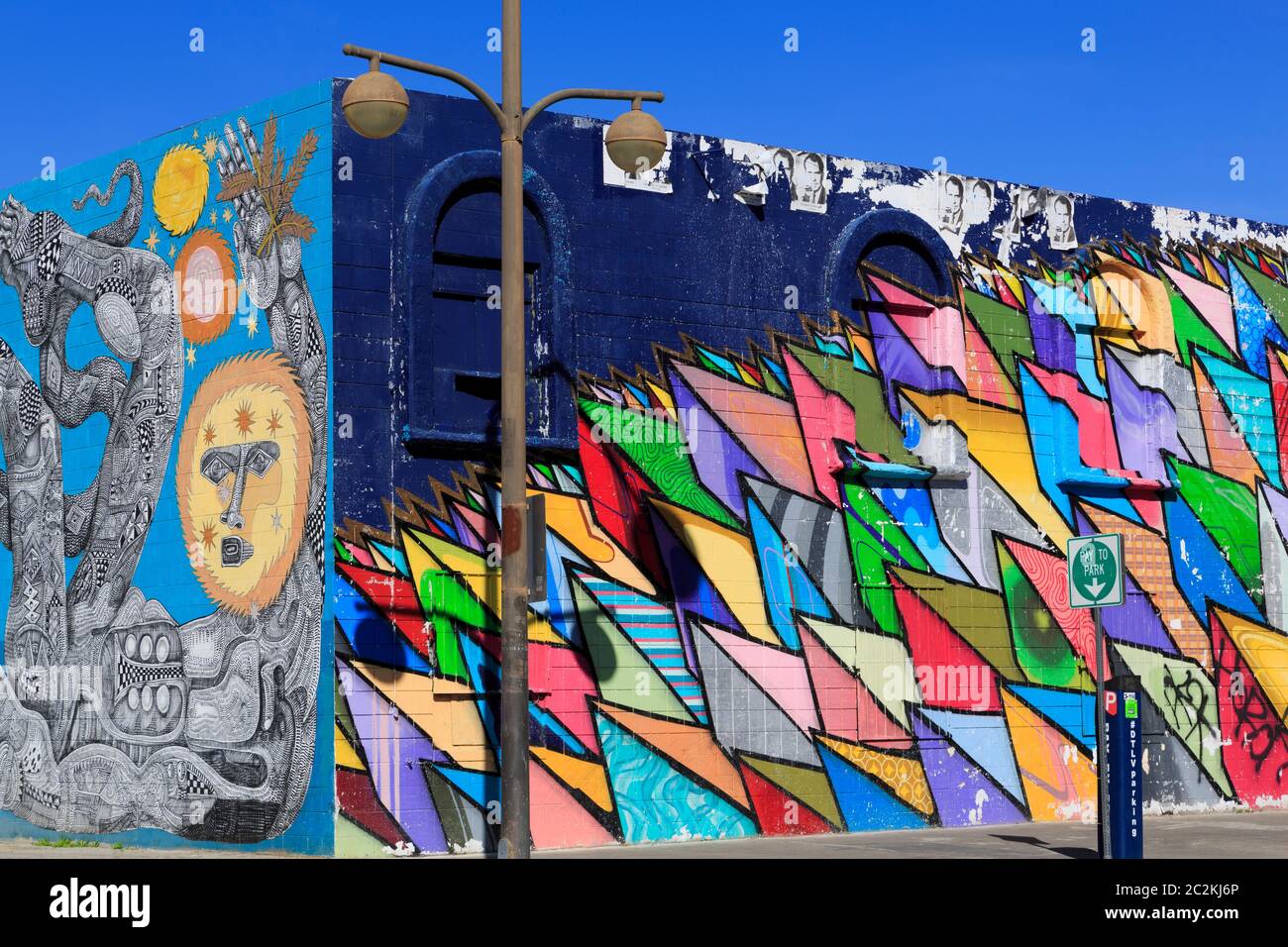 Abandoned building, 7th Street, Downtown District, Las Vegas, Nevada, USA Stock Photo