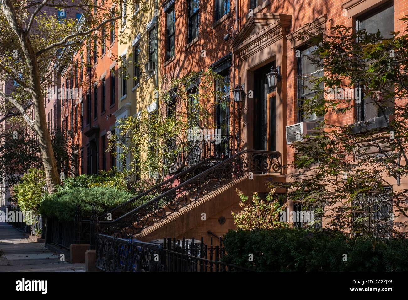 Fall foliage color of Greenwich Village in Lower Manhattan Stock Photo
