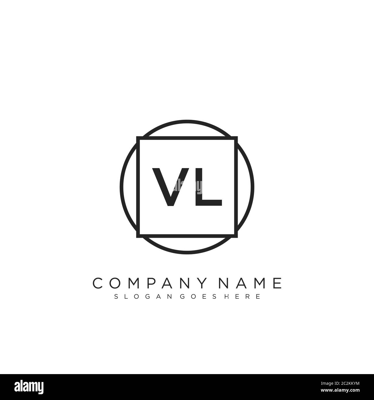 Initial letter VL beauty handwriting logo vector Stock Vector