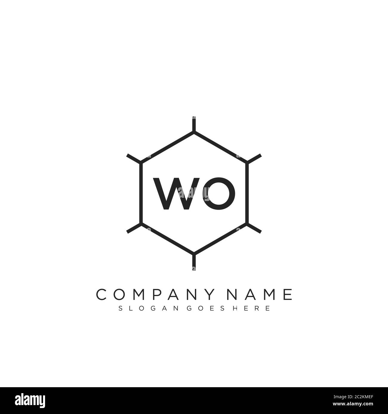 Initial letter WO beauty handwriting logo vector Stock Vector Image ...