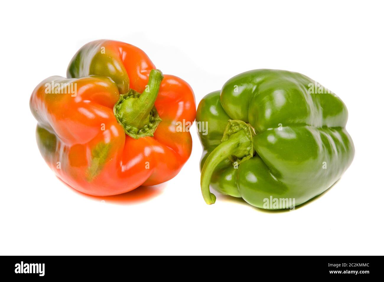 red and green peppers isolated on white Stock Photo - Alamy