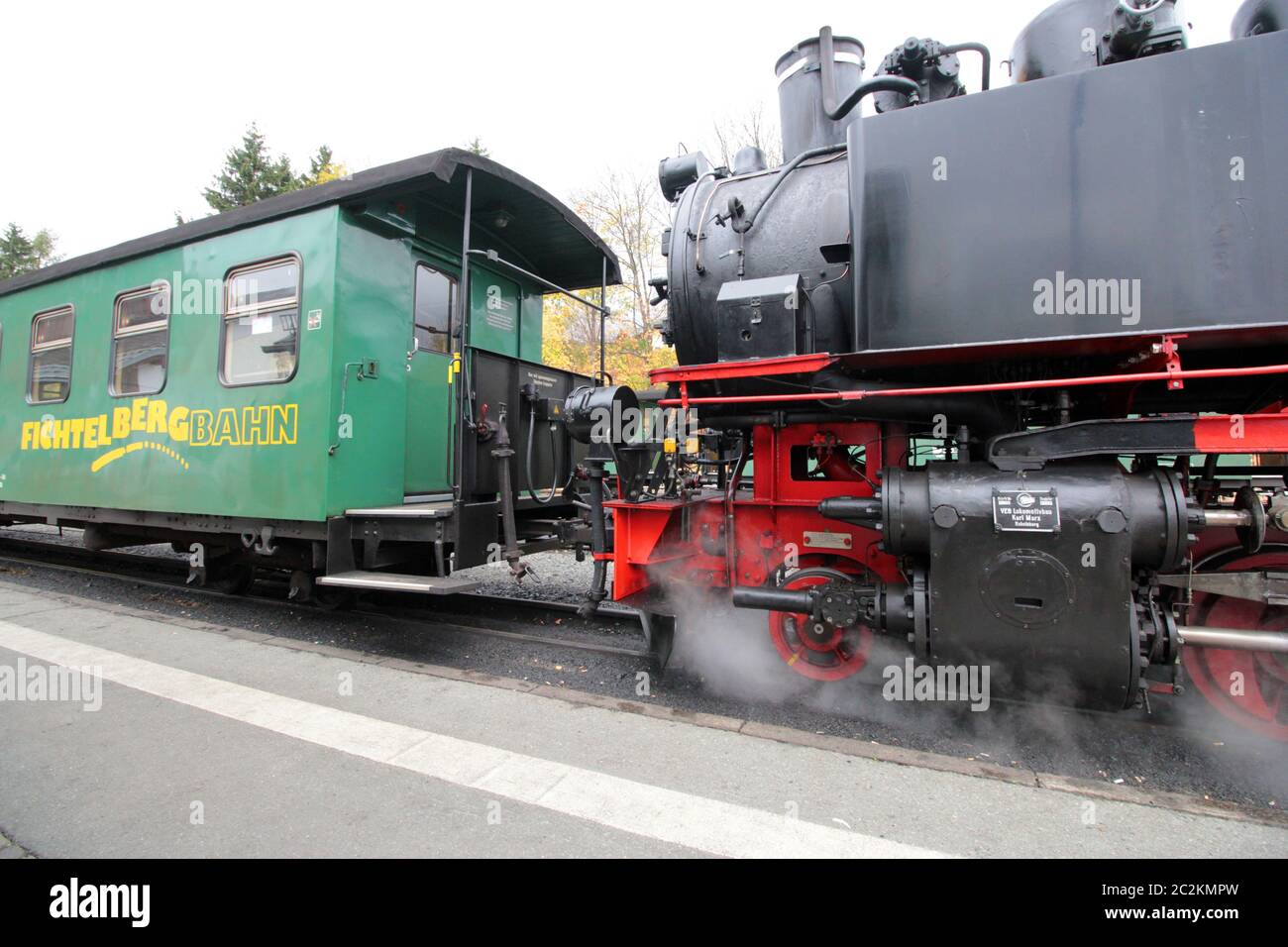 steam railway Stock Photo