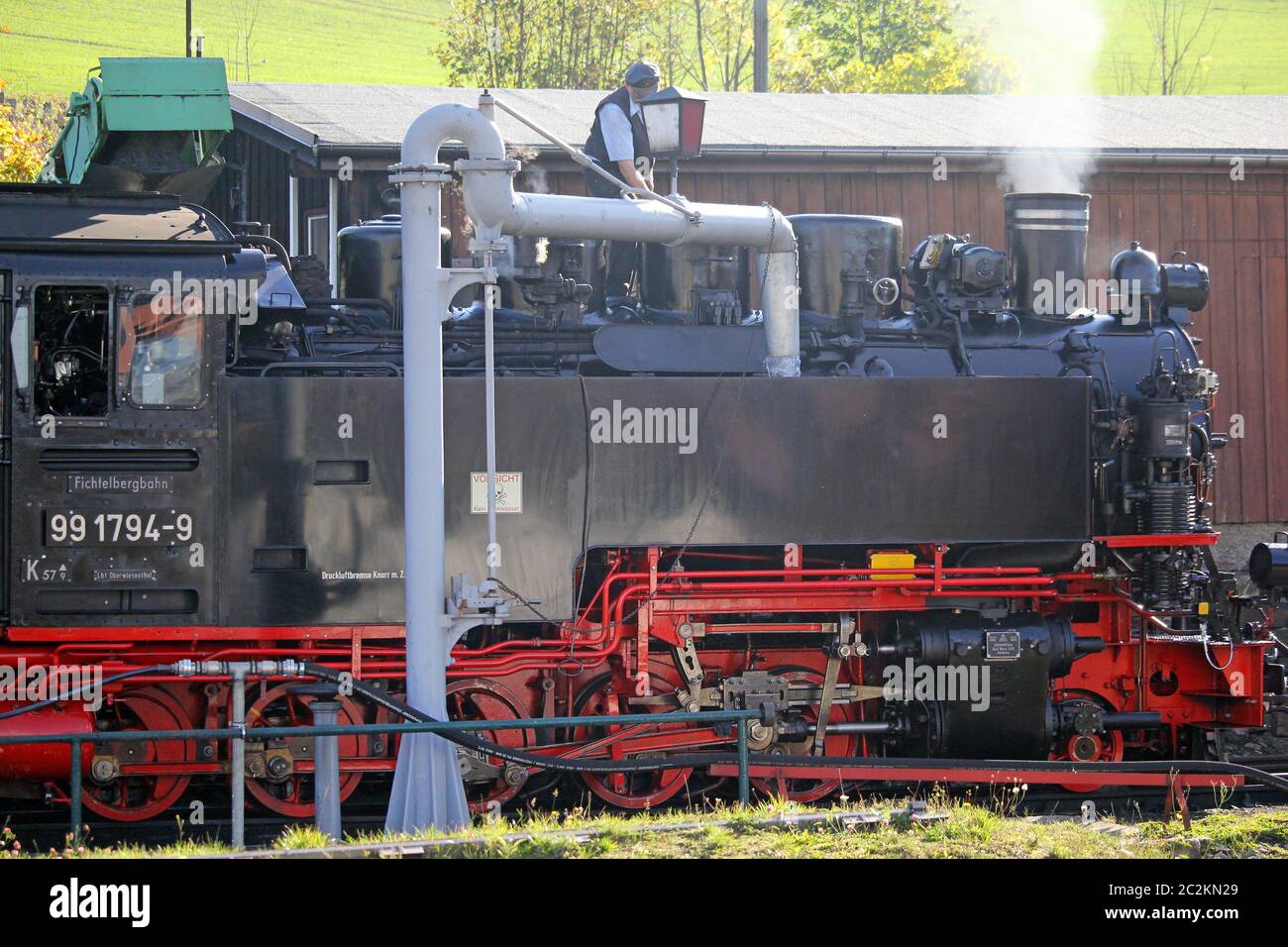 steam railway Stock Photo