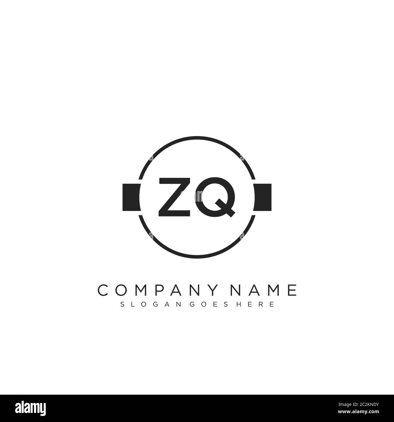 Initial letter ZQ beauty handwriting logo vector Stock Vector Image