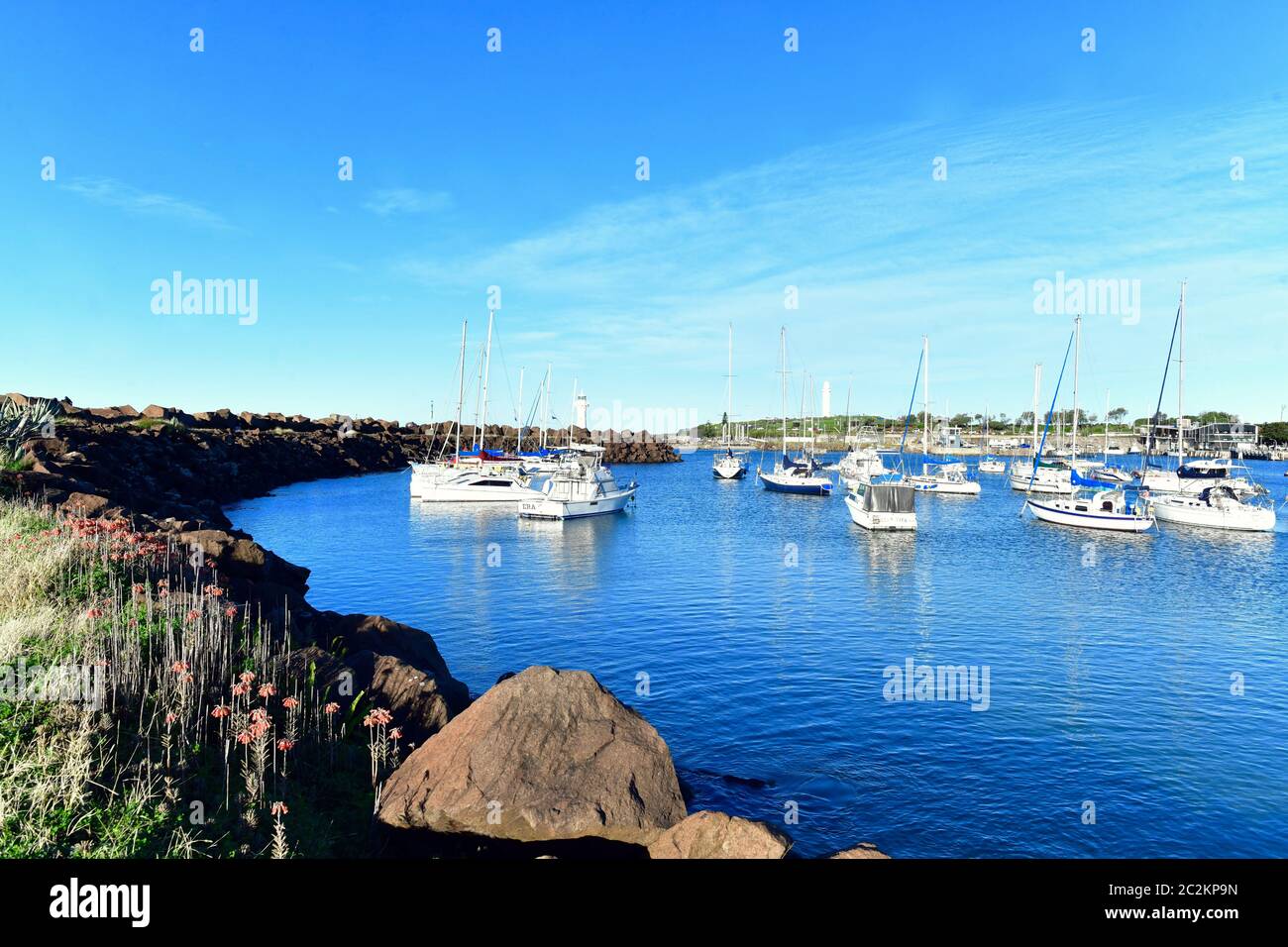 A view of Wollongong harbor in Australia Stock Photo