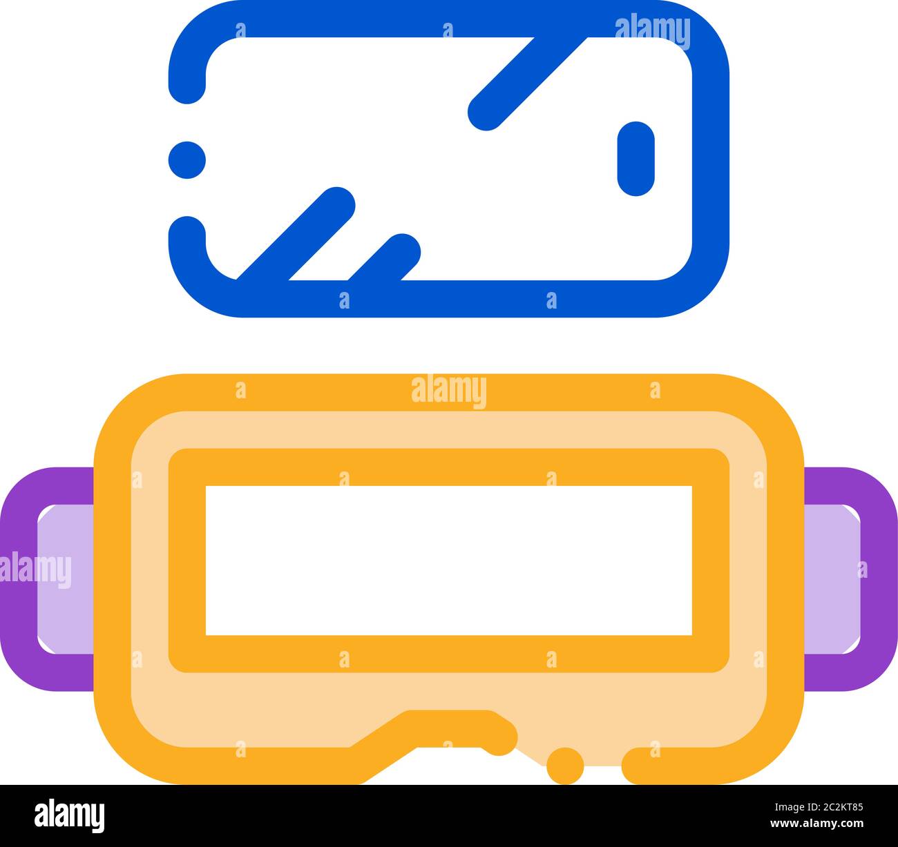 glasses for virtual reality icon vector outline illustration Stock ...