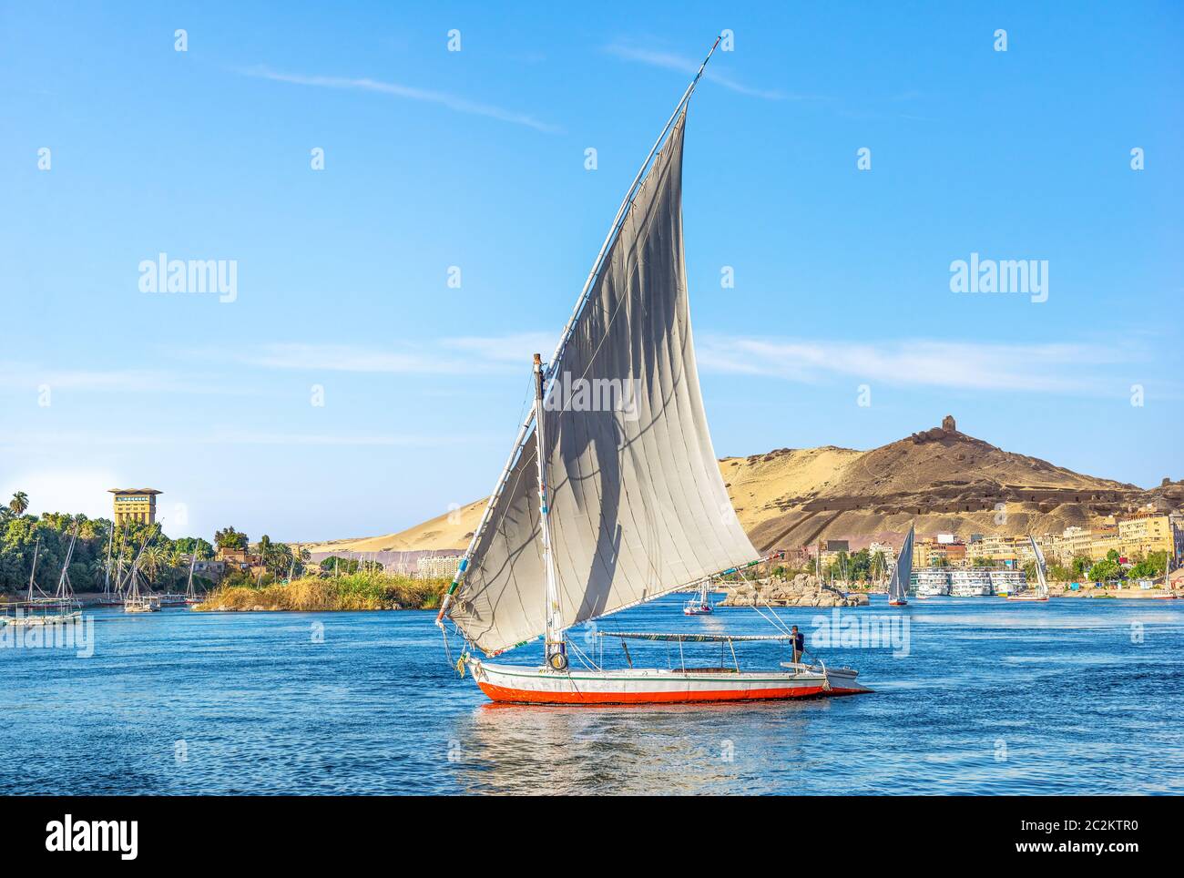 Sailing boat in Aswan on river Nile at sunny day Stock Photo - Alamy