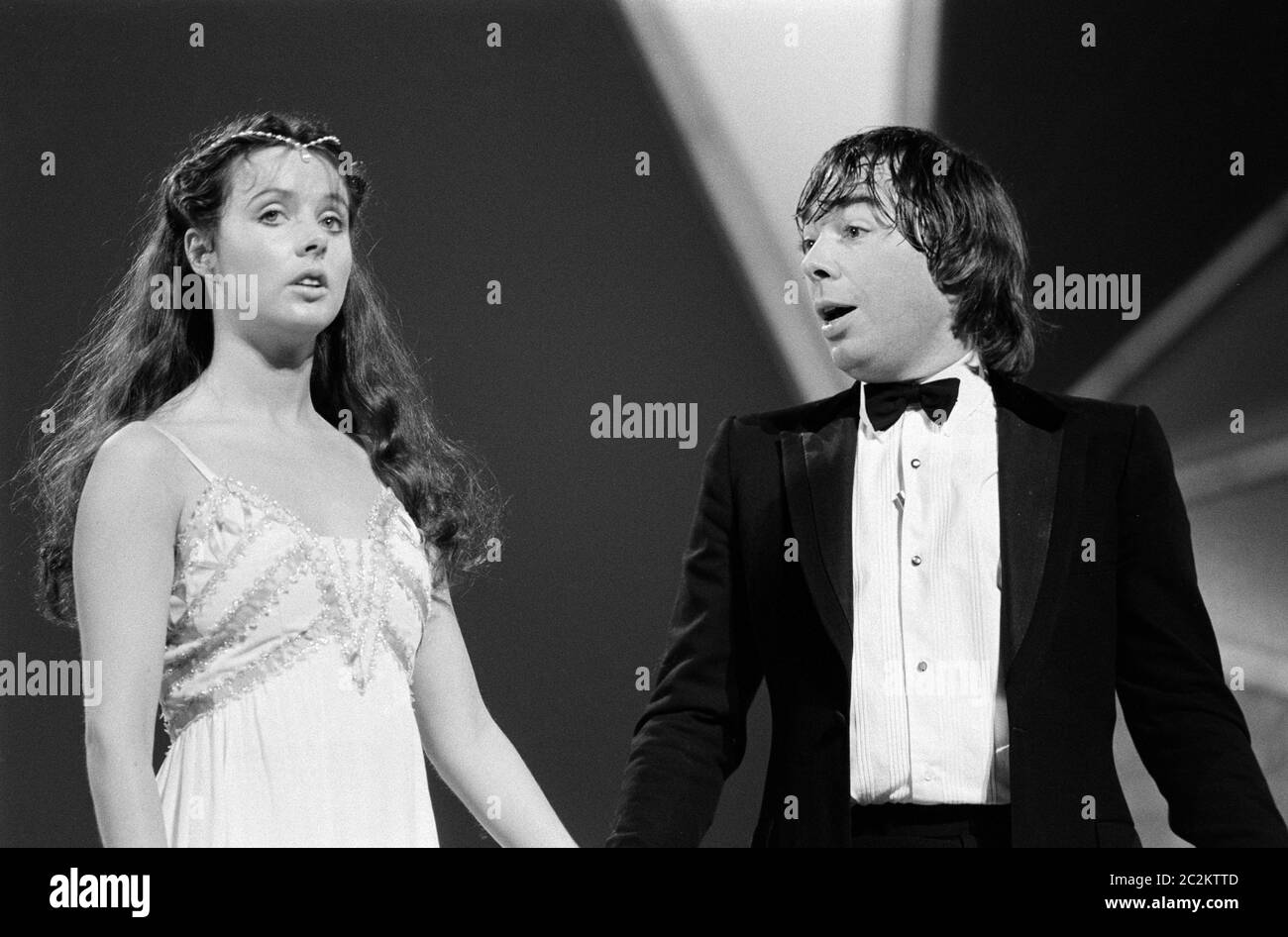 LONDON, UK.  July 1985: Producer/composer Andrew Lloyd-Webber & wife Sarah Brightman at an event in London. © Paul Smith/Featureflash Stock Photo