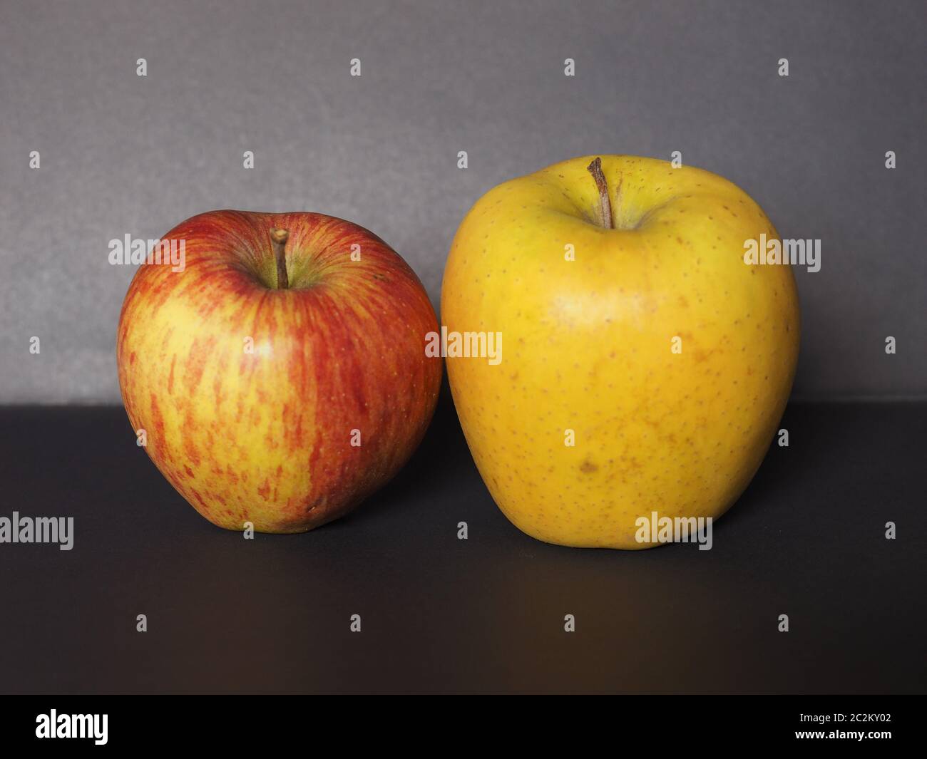 red and yellow apple (Malus domestica) fruit vegetarian food Stock